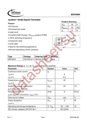 BSO4804T datasheet  